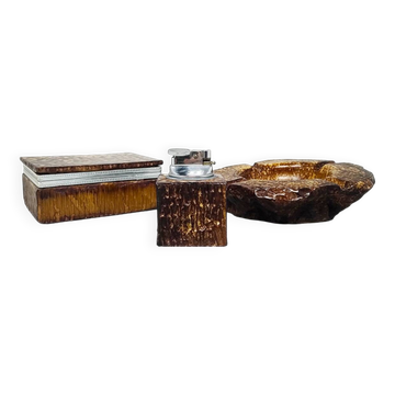 1960s Stunning Alabaster Smoking Set by Romano Bianchi