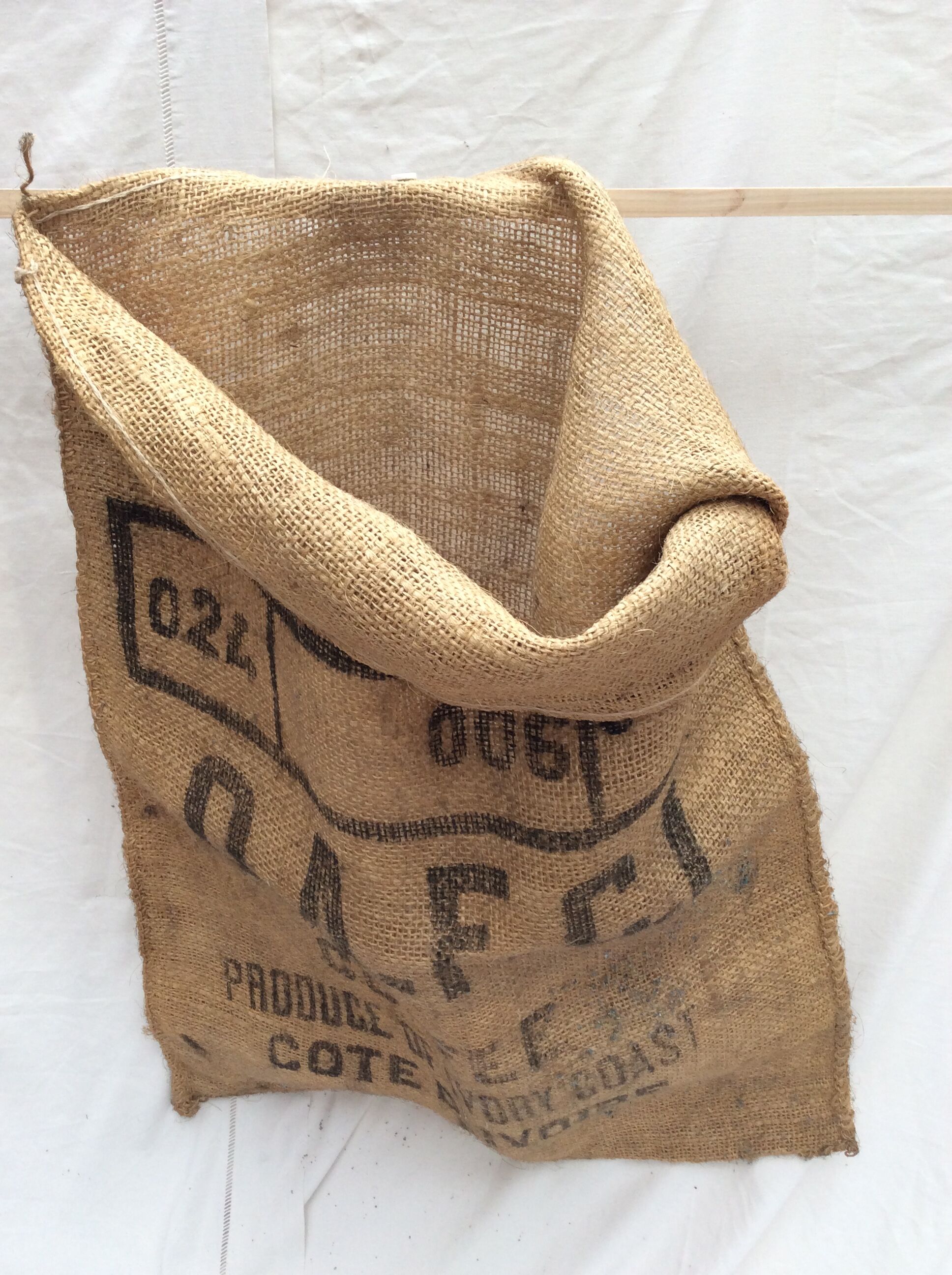 Vintage jute bag coffee Ivory Coast size: height -95cm- width -70cm-