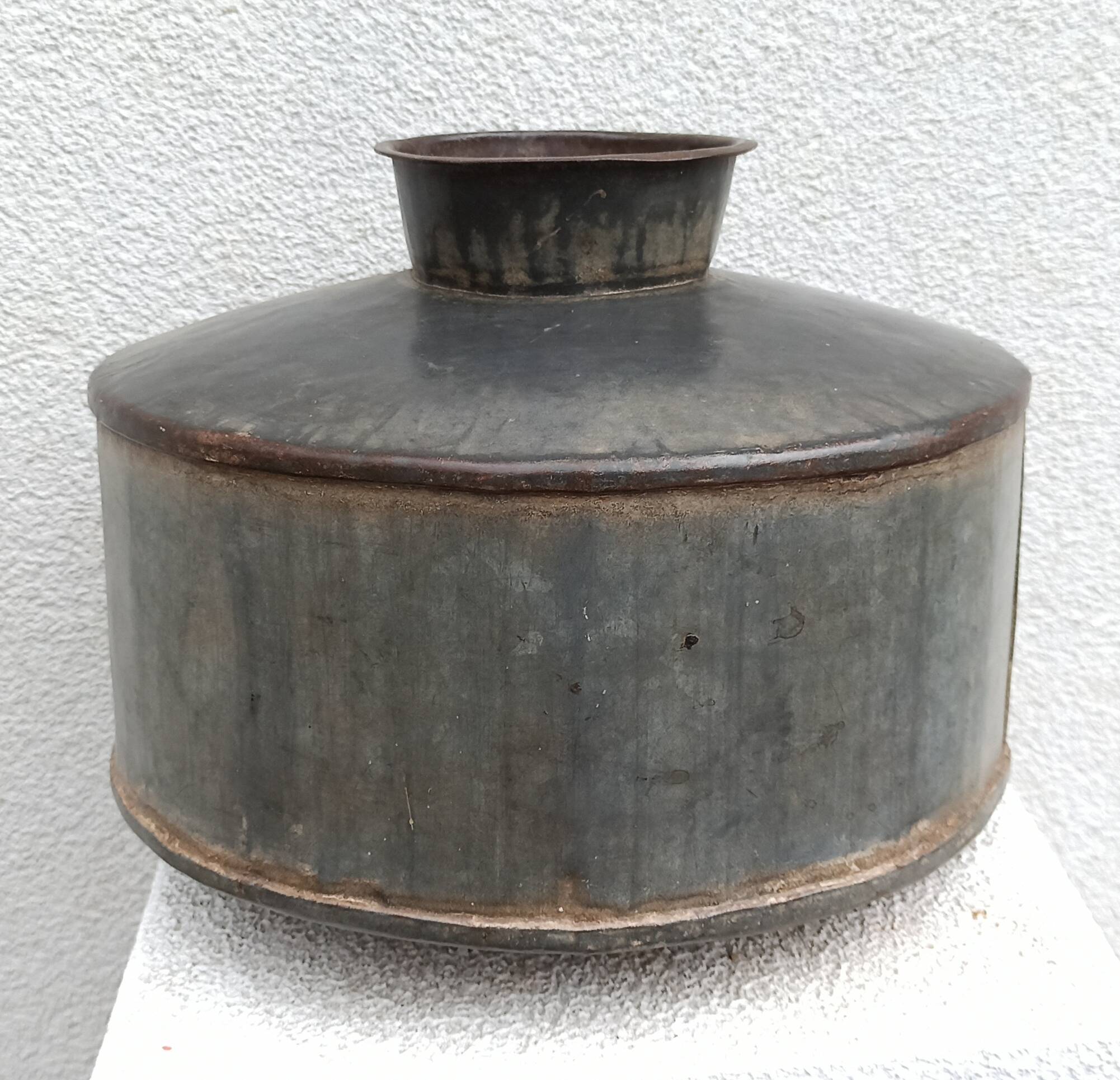 Old zinc pot