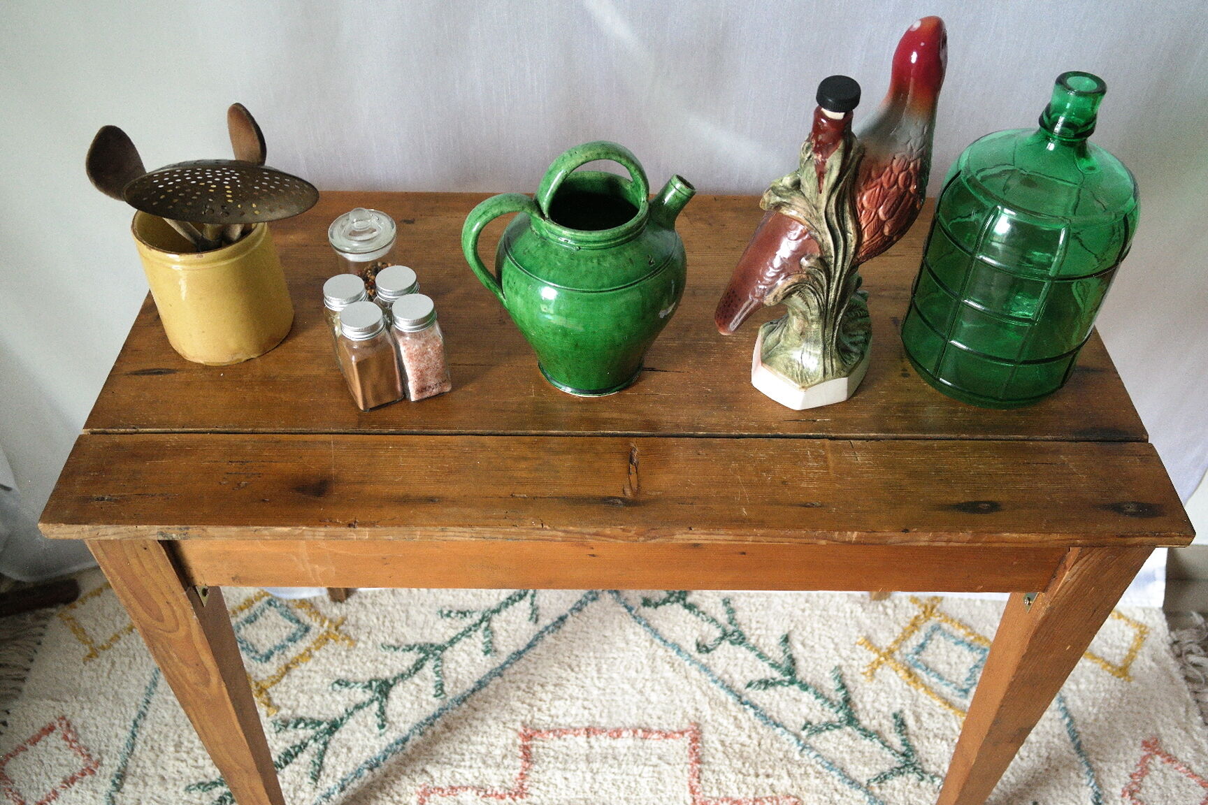 Farmhouse side table in old wood