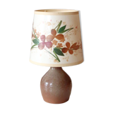 Ceramic lamp with herbarium-style shade from the 60s