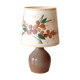 Ceramic lamp with herbarium-style shade from the 60s