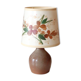 Ceramic lamp with herbarium-style shade from the 60s