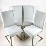 Grey Chairs on aluminium legs fully restored, Set of 4