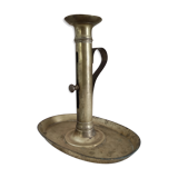 Brass pusher candle holder on oval frame