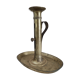 Brass pusher candle holder on oval frame