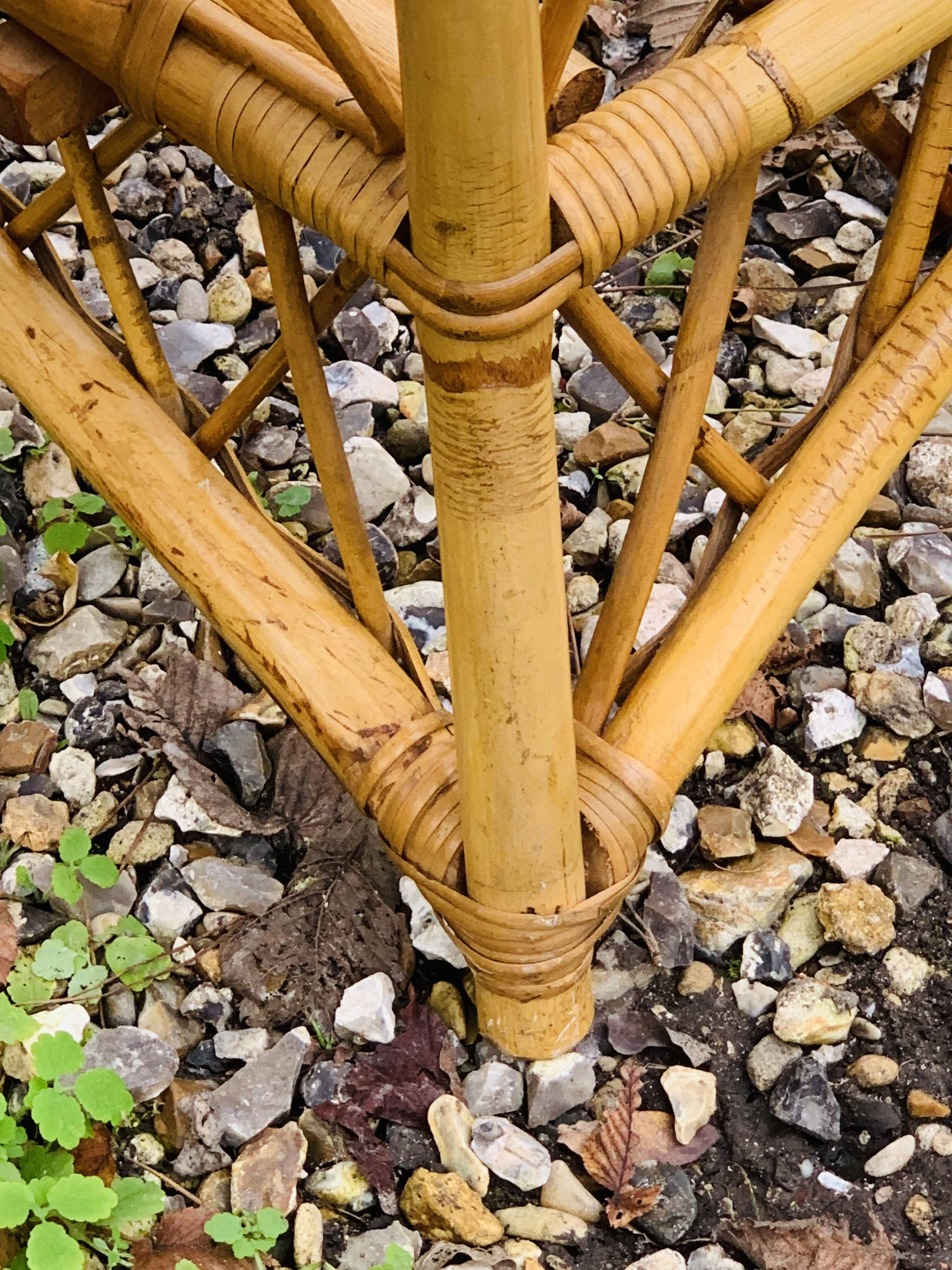 Rattan basket bed 90x190 vintage 1960