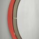 1970s Italian Space Age Red Lacquer and Smoked Glass Round Mirror