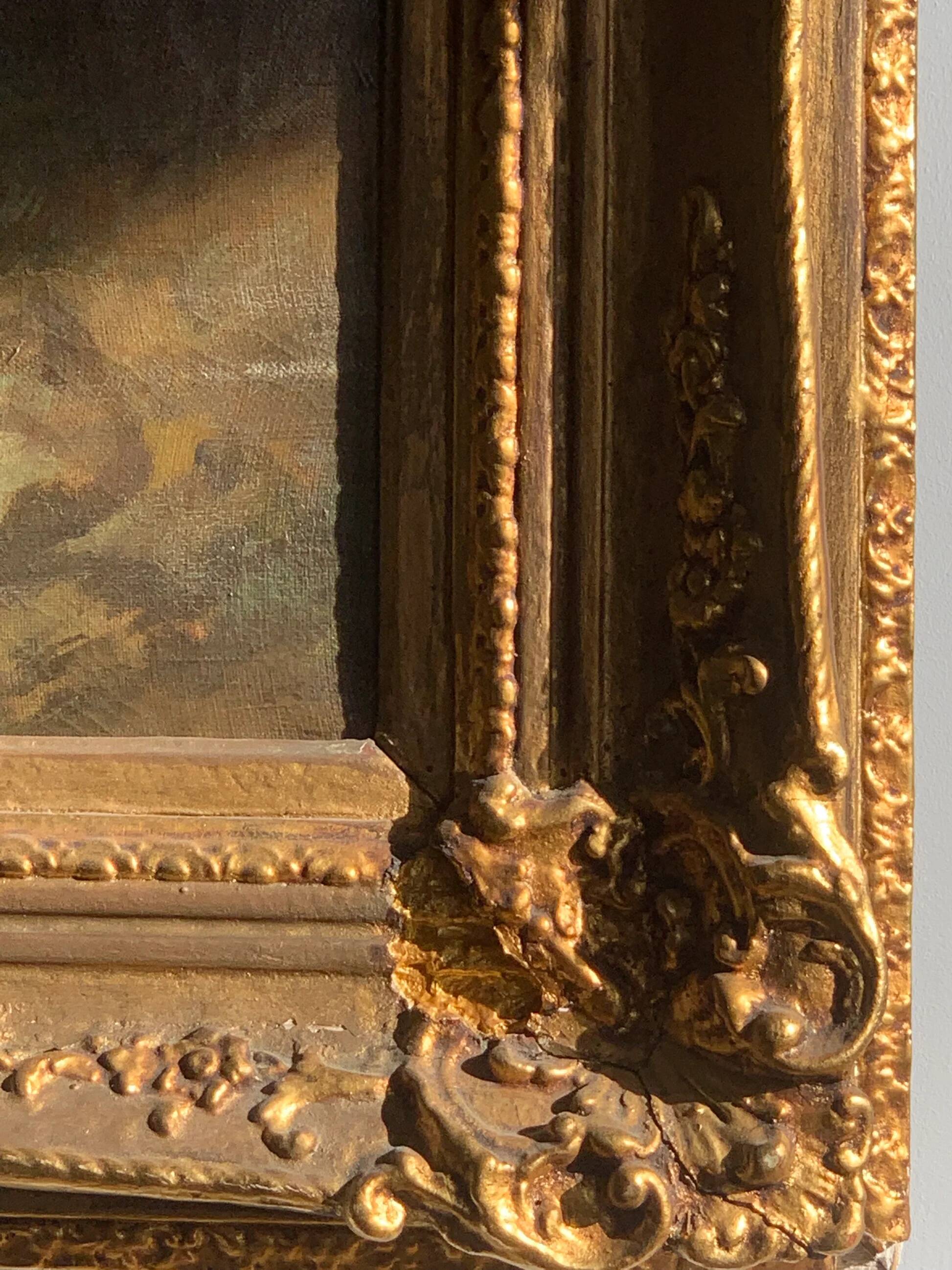 Oskar Krenzer, Putti avec guirlande d’après Rubens, huile sur toile