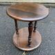 Small round vintage shelf in solid oak, circa 1900