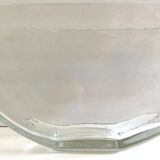 Vase Container Tealight Holder Thick Glass Hammered Half Moon Design