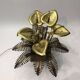 Jansen style Brass Lilies Table Lamp Midcentury Modern Hollywood Regency 1970s