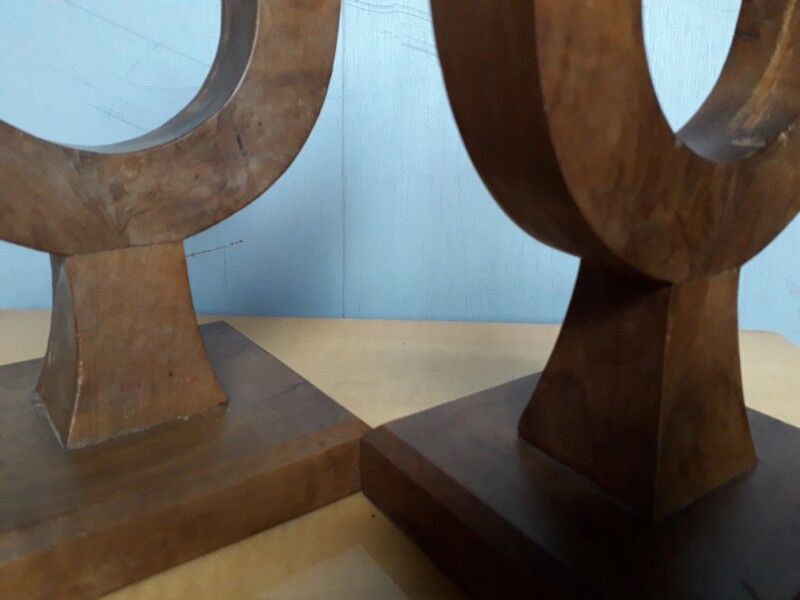 Pair of modernist candlesticks era art deco 1930