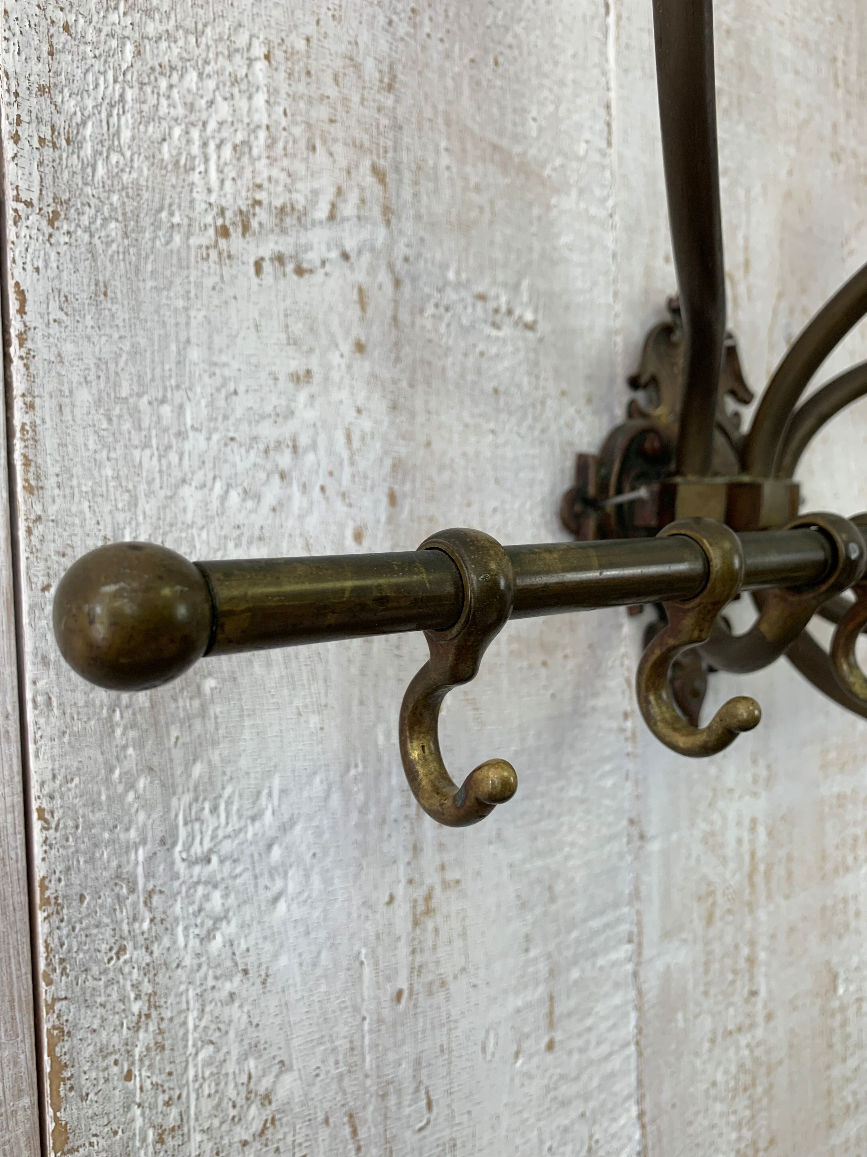Brass wall coat rack