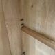 Vintage Parisian wardrobe, pale yellow lacquer, one door, three shelves, one drawer