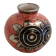 Small Art Deco round vase signed A. Renoleau, stylised floral decoration 1920s.