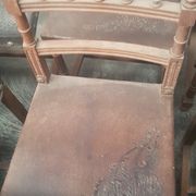 A set of 16 henri 2 style chairs in repelled leather 2 patterns