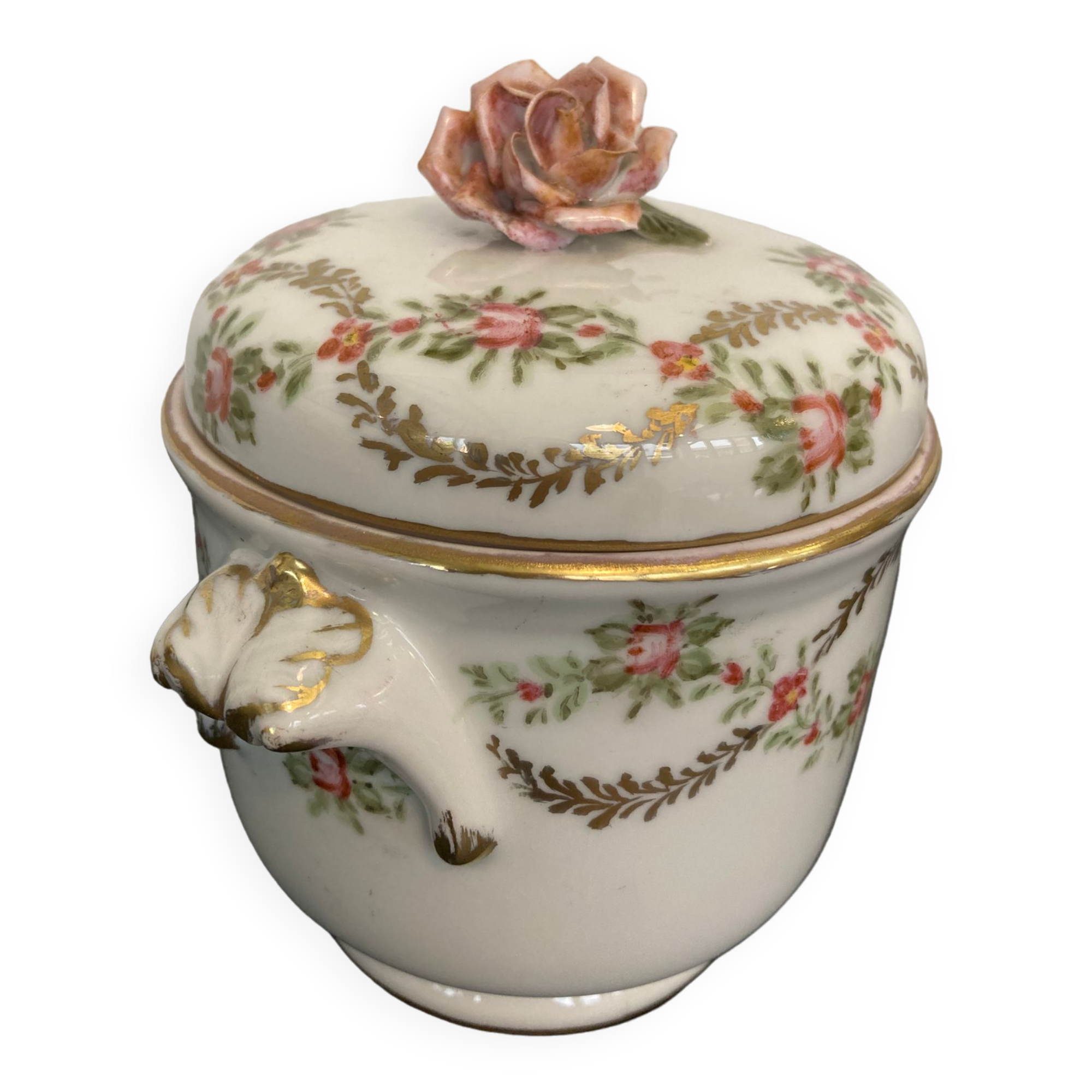 Louis XVI style Chamart Limoges porcelain sugar bowl