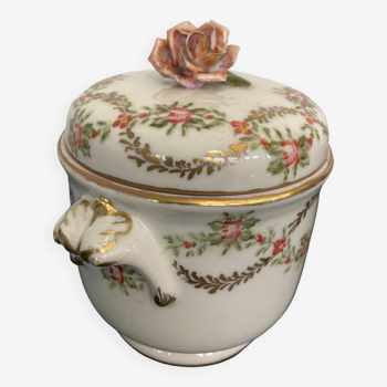 Sucrier en porcelaine Chamart Limoges style Louis XVI