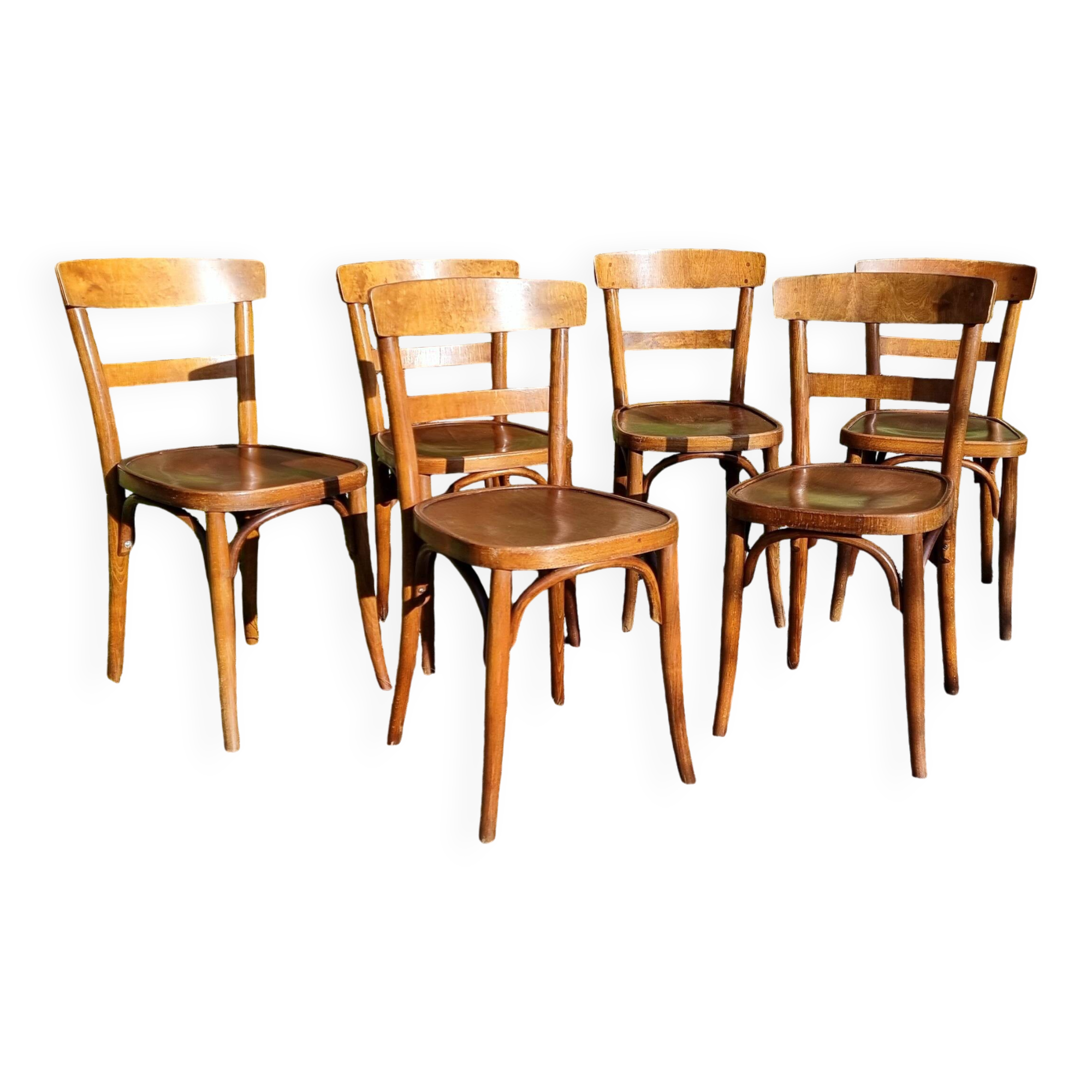 Lot of 6 Horgen-Glaris bistro chairs from the 40s