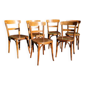 Lot of 6 Horgen-Glaris bistro chairs from the 40s