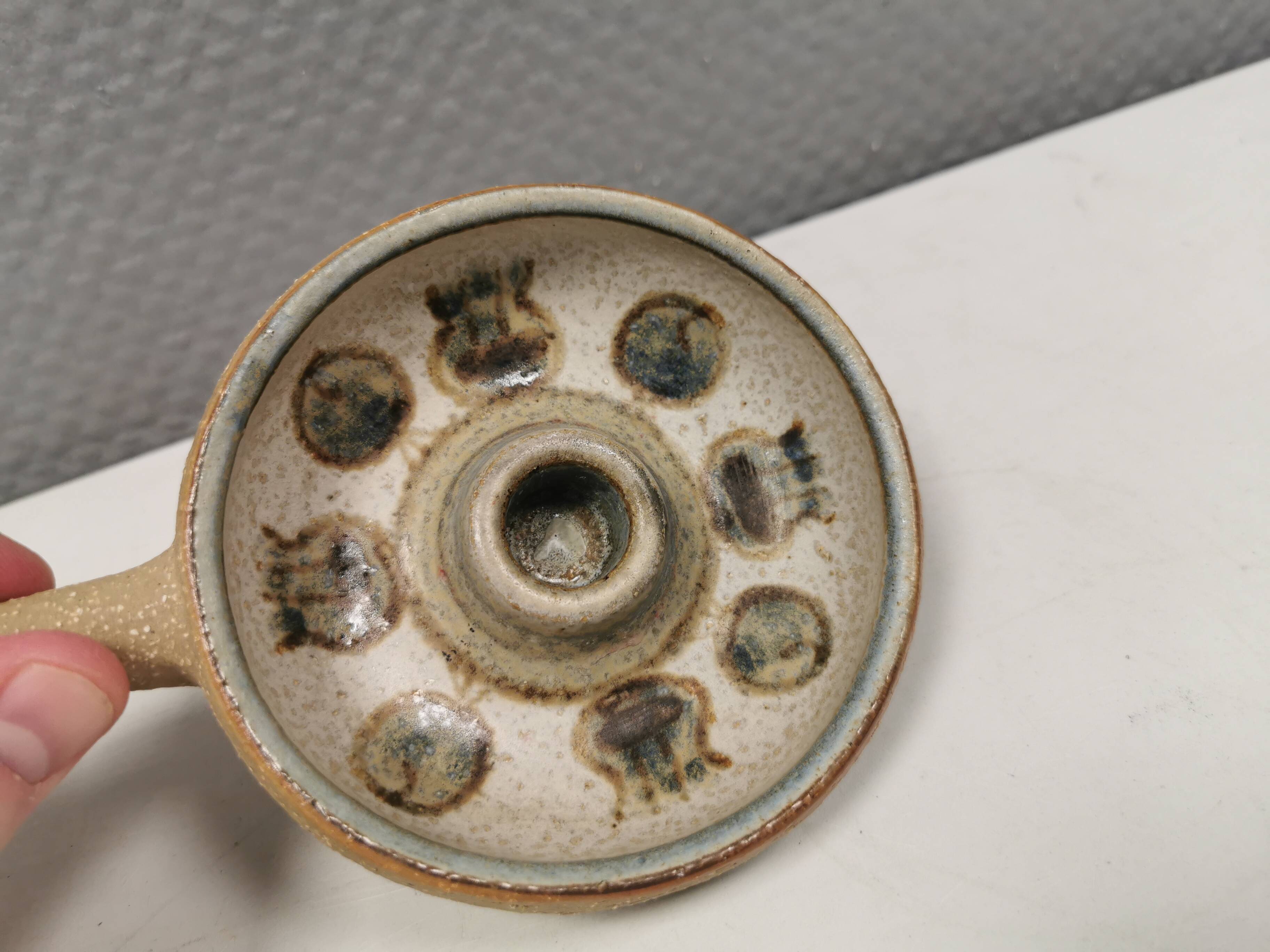 Ceramic candlestick from Danish Søholm 1980s.