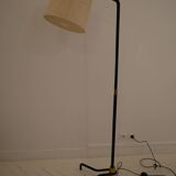 ADNET style LEATHER-COVERED READING LIGHT WITH ITS CUSTOM-MADE LAMPSHADE