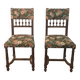 Pair of henri ii style chairs with tapestry