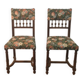 Pair of henri ii style chairs with tapestry