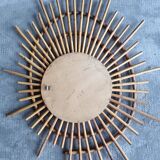 Asymmetrical rattan mirror