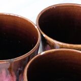 Vallauris coffee cups and bowls Pink and brown