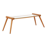 Side table by Max Kment in walnut / glass