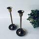 Pair of brass candle holders