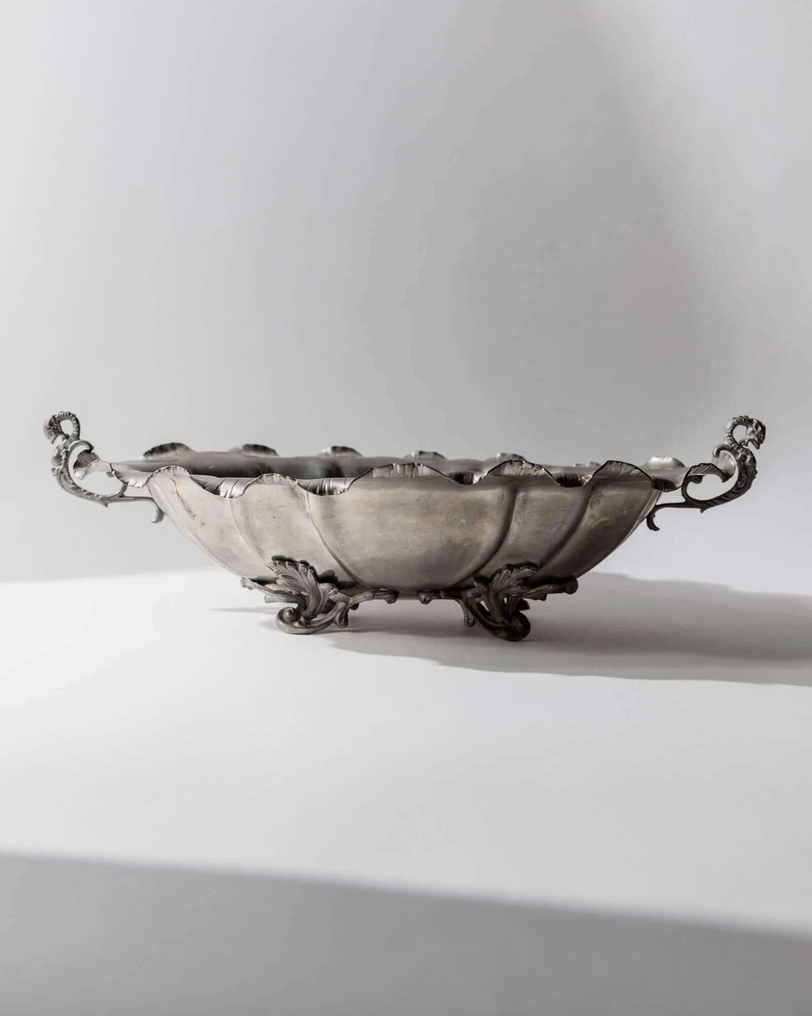 Vintage 1940s pewter centrepiece bowl