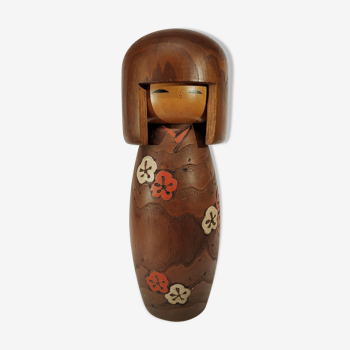 Kokeshi usaburo workshops 1970-80 Japan - plum blossom decoration