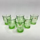 Ensemble de 6 verres en verre d'uranium en cristal de Bohême, années 1970