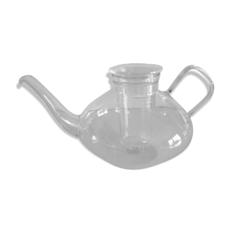 Glass teapot by Heinrich Loffelhardt for Schott / vintage 50s