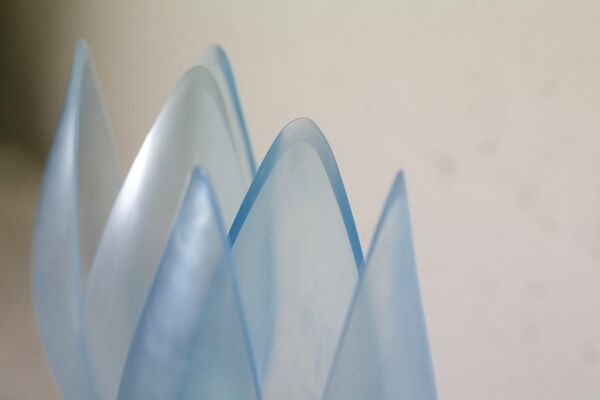 Paire de lampes bleues éditées par Rougier France circa 1970
