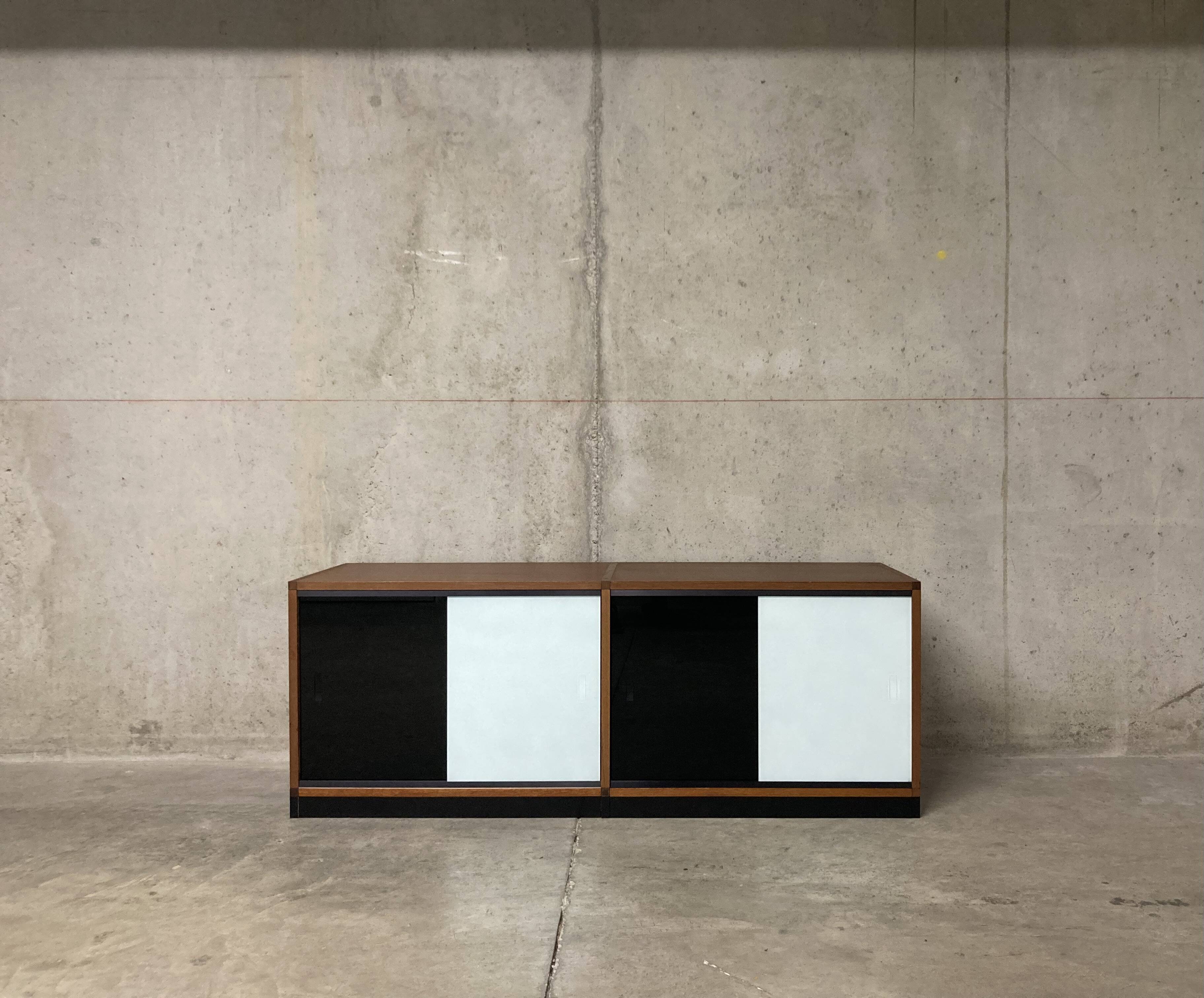 Rare vintage two-tone ARP Guariche Minvielle sideboard display case from the 60s