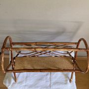 Rattan magazine holder 1970s