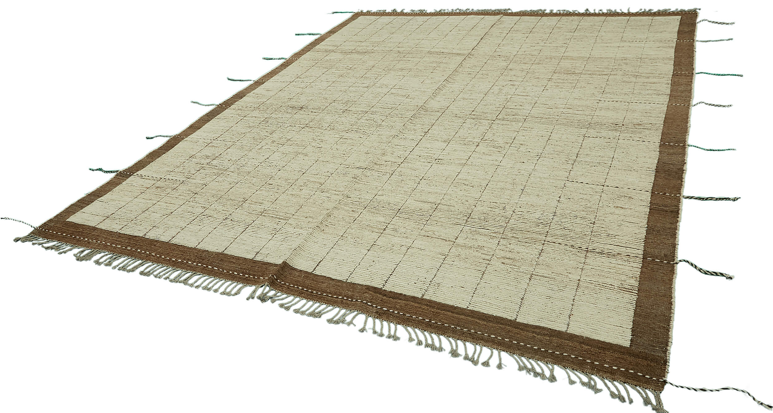 Hand-Knotted Tribal Unique 285 cm x 365 cm Beige Wool Carpet