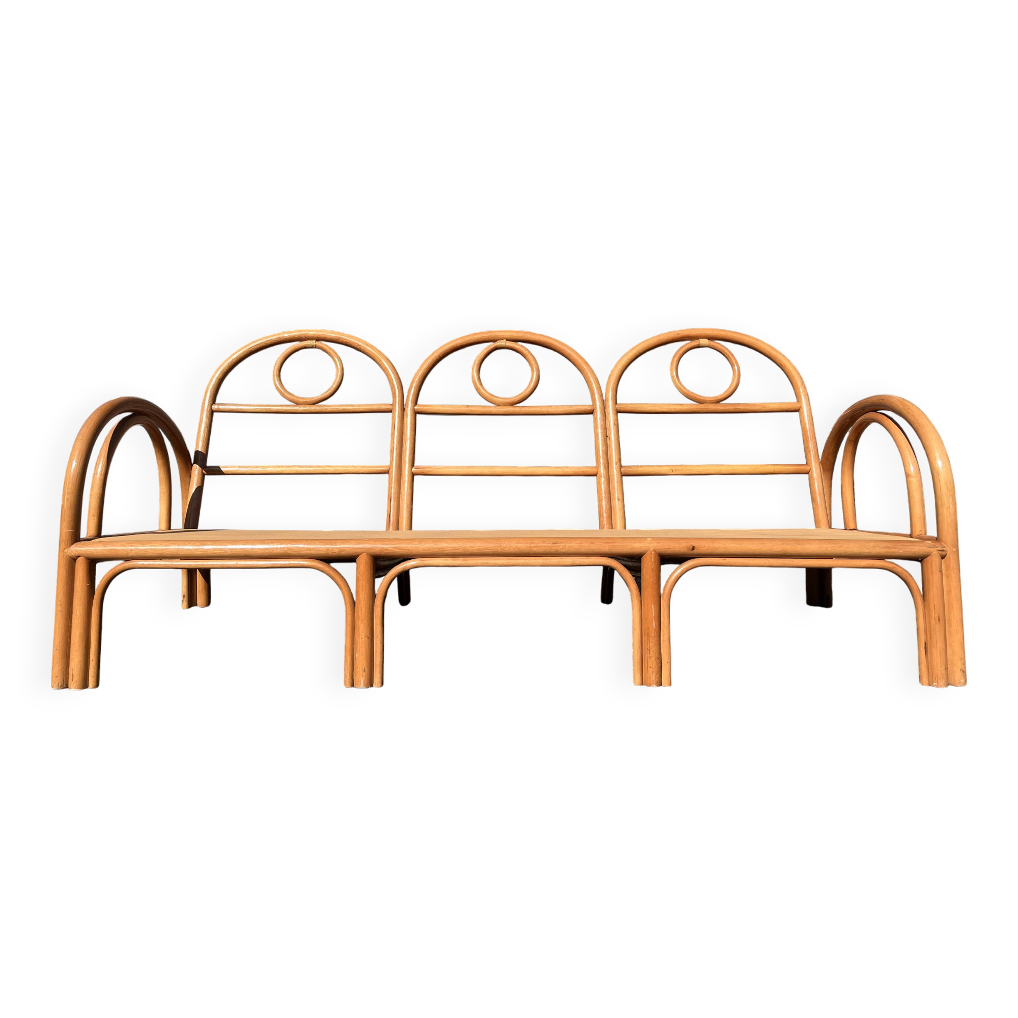 Vintage bamboo rattan sofa