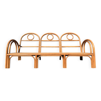 Vintage bamboo rattan sofa