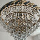 Lustre cascade de pampilles cristal et laiton