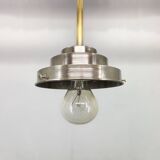 Art Deco Pendant Light with Opaline Glass Shade, Czechoslovakia 1930s
