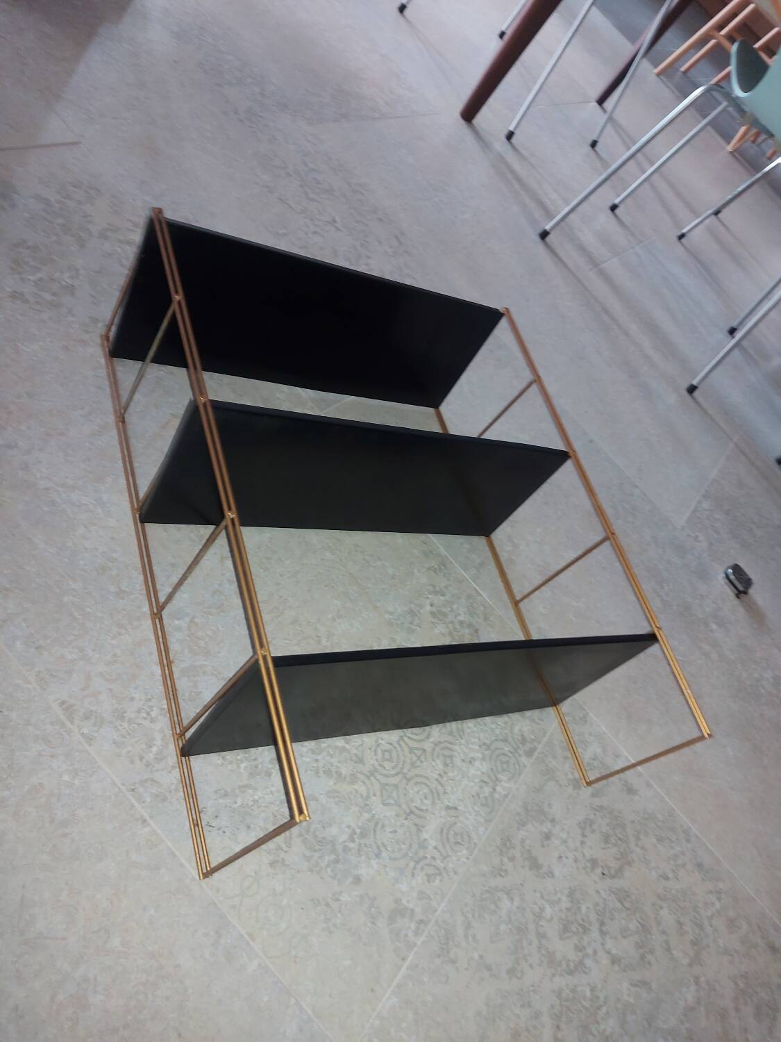 Vintage string metal shelves