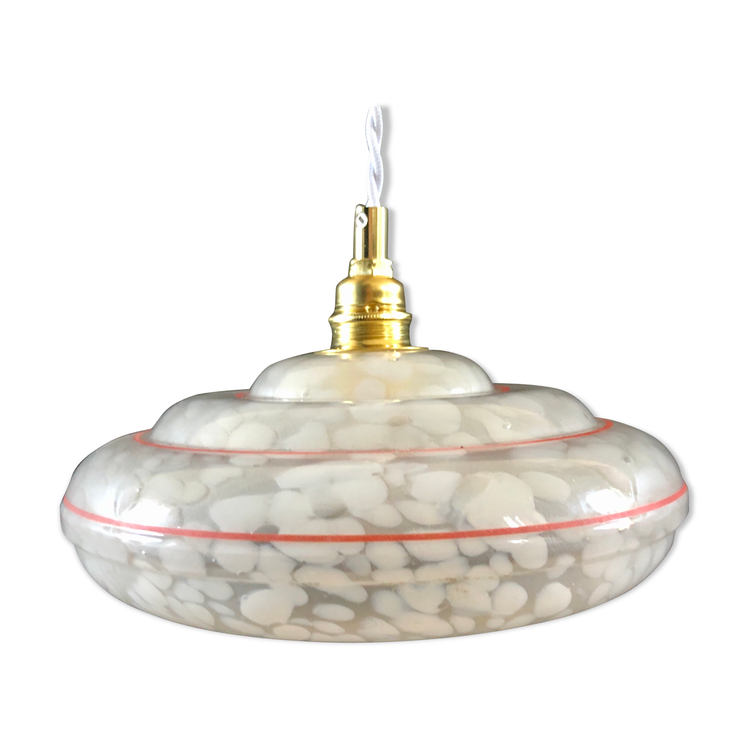 Vintage lampshade suspension and porcelain rosette