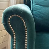 Chedderfield velvet studded armchair