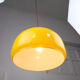 Mid-century Yellow Glass & Brass Pendant Lamp