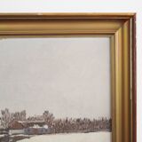 Painting „The Winterscape”, Scandinavian design, 1960s
